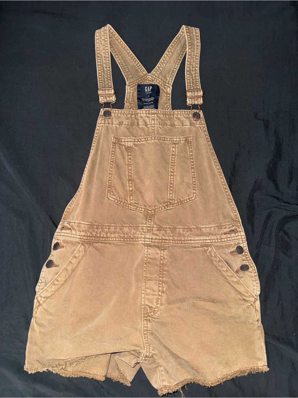 GAP Tan Denim Overall Shorts